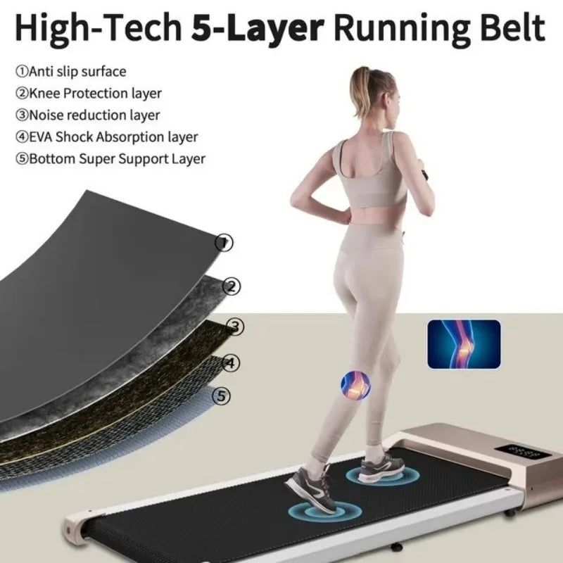 Pink Portable Walking Pad Treadmill – 300lb Capacity, Remote & LED Display