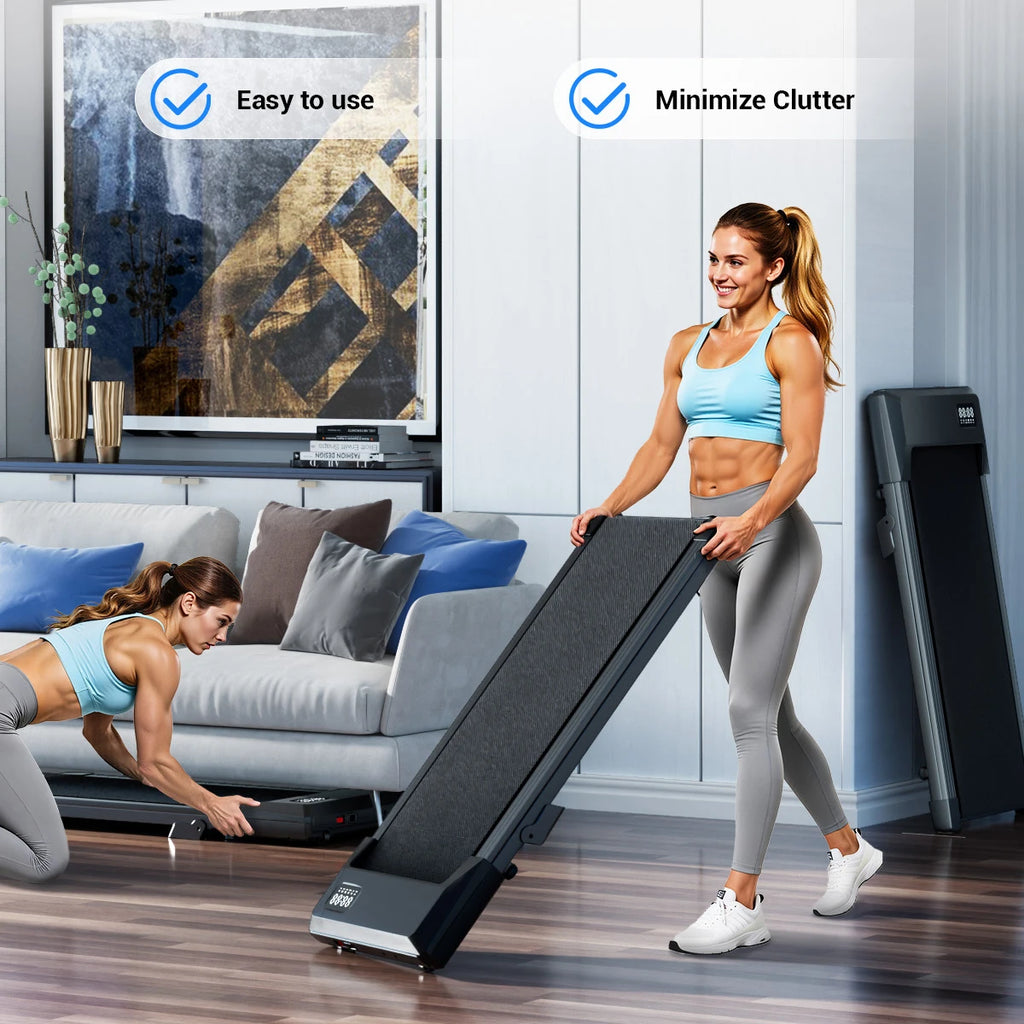 Foldable Under-Desk Walking Pad Treadmill with 6% Incline, 2.5HP Quiet Motor, Remote & LED Display