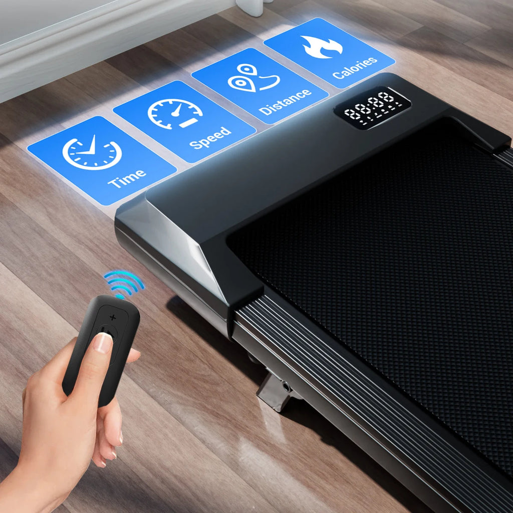 Foldable Under-Desk Walking Pad Treadmill with 6% Incline, 2.5HP Quiet Motor, Remote & LED Display