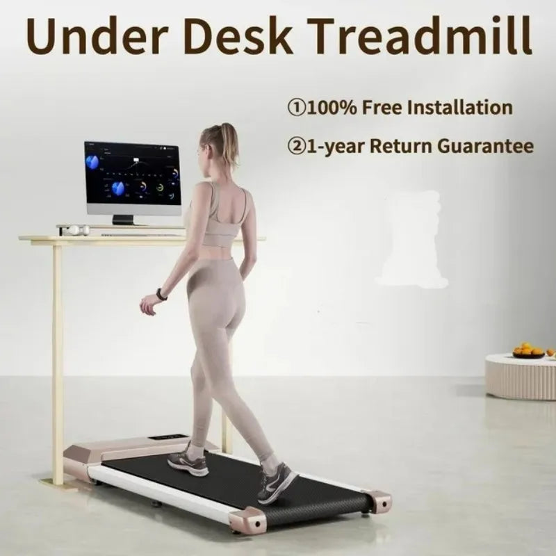 Pink Portable Walking Pad Treadmill – 300lb Capacity, Remote & LED Display