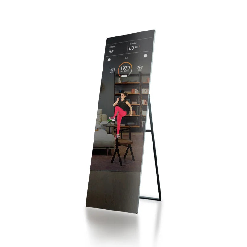 AI Smart Fitness Mirror – Touchscreen LCD, Floor-Standing