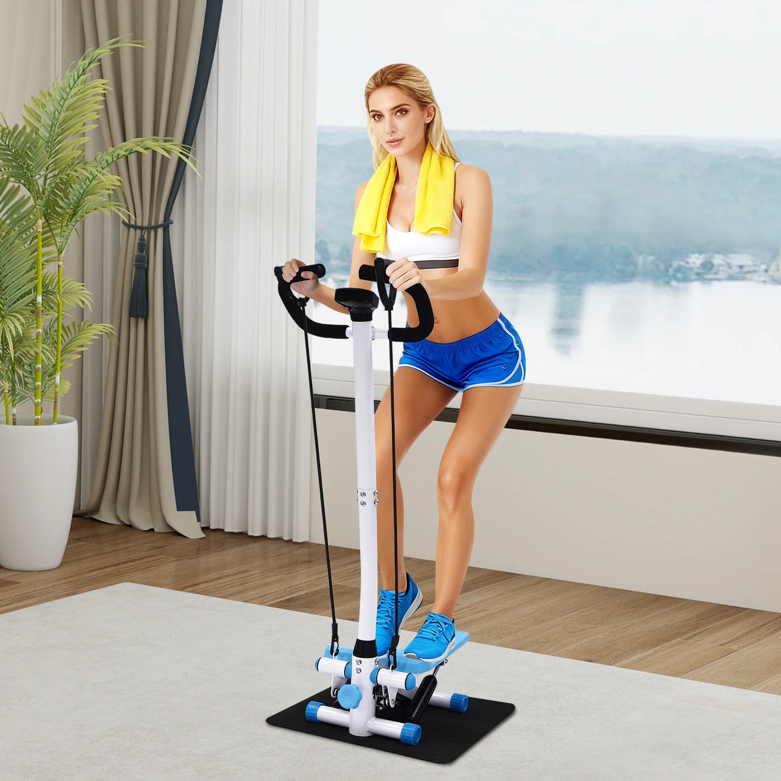 Home Fitness Stepper with Handlebars
