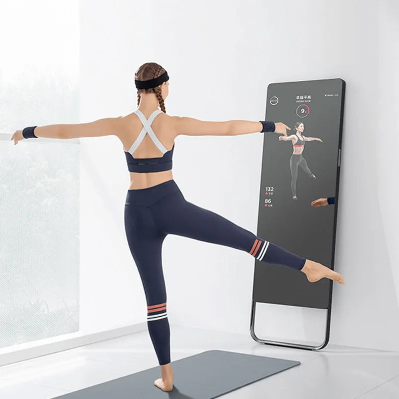 AI Smart Fitness Mirror – Touchscreen LCD, Floor-Standing